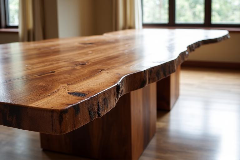 Tavolo in Noce Canaletto a bordo naturale