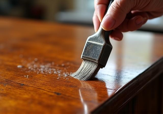 Dettaglio del restauro di un mobile antico del XVIII secolo